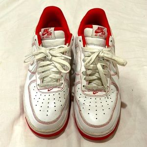 Men’s Size 9 Red & White Nike Air-forces